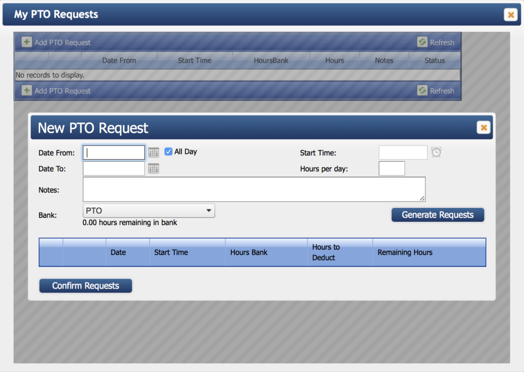 PTO Request TreeRing Workforce Solution | TreeRing Workforce Solutions
