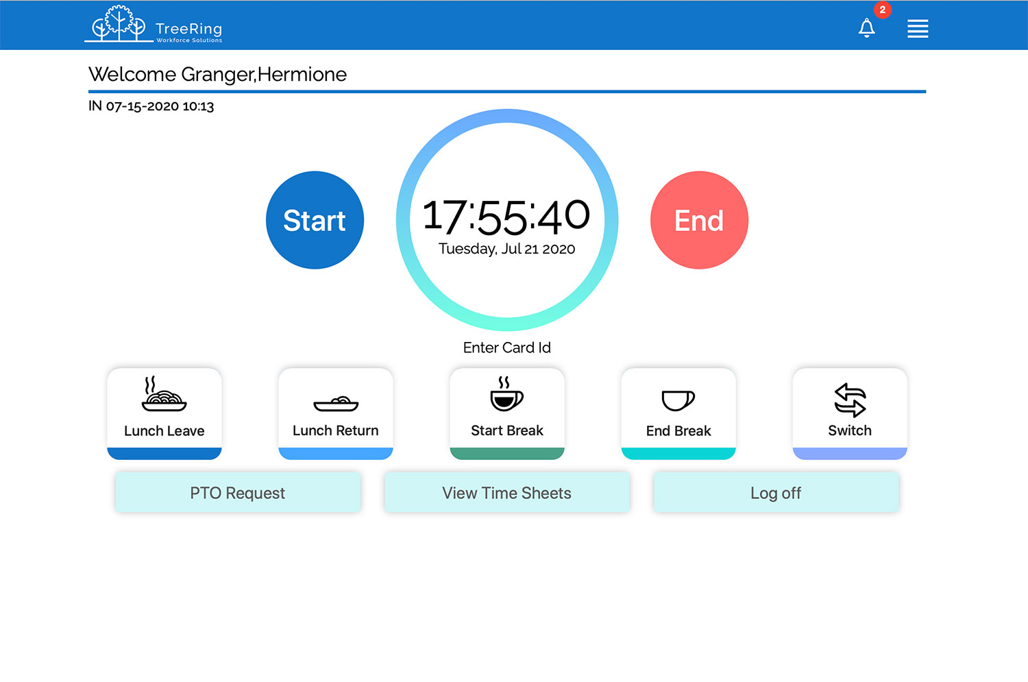 TreeRing Web Time Clock | TreeRing Workforce Solutions