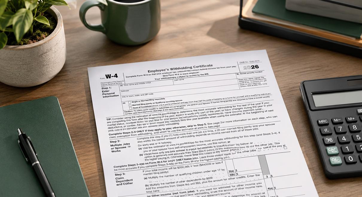 Updates to the 2026 Form W-4 W4 document